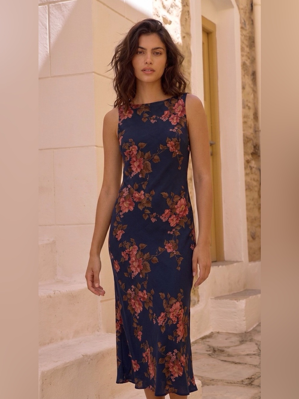 Reformation Prescott Navy Lyric Floral Maxi Dress wedding guest dress - Picture 3 of 16